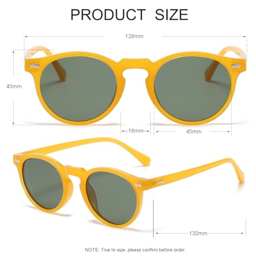 Image of JOVAKIT Vintage Kids Polarized Sunglasses for Girls Boys Age 2-9, Round Sun Glasses for Children UV400 Protection