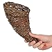Cornucopia Woven Basket Rattan Cow Horn Shape Storage Basket for Fruits Snacks and Sundries Rustic Home Decor and Practical Present for Family and Friends