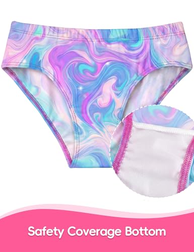 Image of Girls Swimsuit Bikini Set 2 Piece Quick Dry Ruffle Bathing Suit Teens Swimwear with Spaghetti Strap
