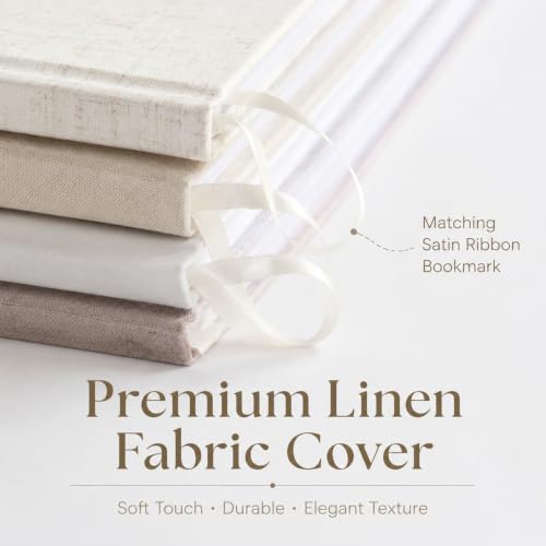Image of Personalized Linen Wedding Guest Book, Custom Name & Date Hardcover Album