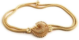 Sasitrends One Gram Micro Gold Plated Peacock Mugappu Chain for Women and Girls