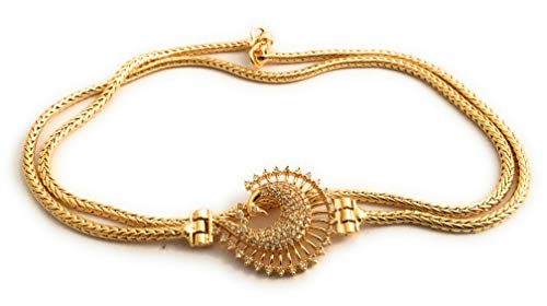Sasitrends One Gram Micro Gold Plated Peacock Mugappu Chain for Women and Girls