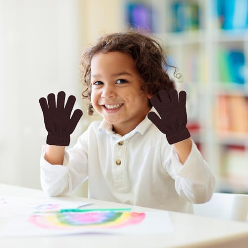 3 Pairs Magic Gloves Men Women Black Warm Winter Knit Gloves for Kids Teens Adults Cold Weather Gloves Boys Girls2