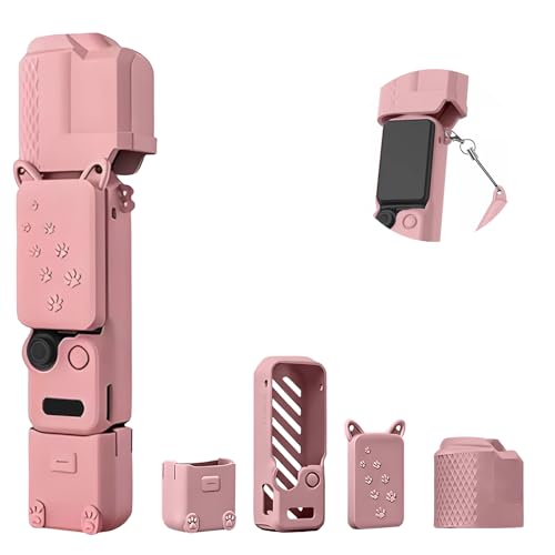 For DJI Osmo Pocket 4 �L�[�`�F�[���J�����P�[�X �J�o�[ �V���R�����yYANMONGI�z�V���R���ی�P�[�X �[�`�F�[���t�� �ϏՌ� �����h�~ �h�� �h�o �w��h�~ �L�Y�h�~ �S�ʕی� DJI Osmo Pocket 4 �L�[�`�F�[���J��