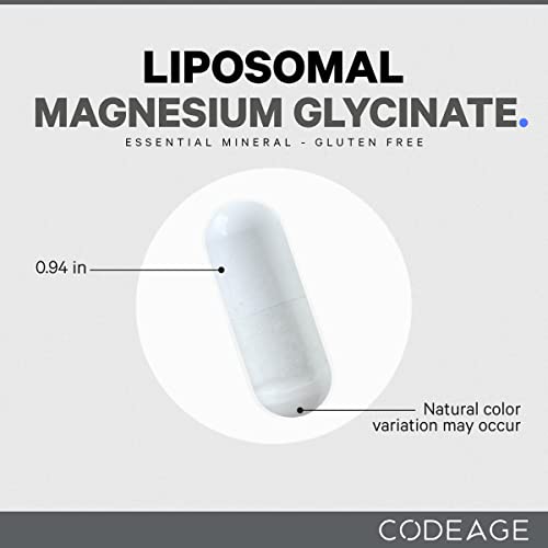 Codeage Liposomal Magnesium Glycinate Supplement, 2-Month Supply, Bisglycinate Magnesium Chelate, Chelated Magnesium Mineral Pills, Bioperine Black Pepper Vitamins Capsules, Non-Gmo Vegan, 240 Ct #TOP5