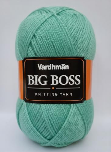 Image of Vardhman BigBoss Knitting Yarn - 200g Ball, 575m, 84% Acrylic + 16% Nylon, 3-Ply DK Weight, Soft & Durable Wool for Knitting, Craft, babywear, blanket, winter wear; threads for crochet hook needle - Boss-21 - Teal