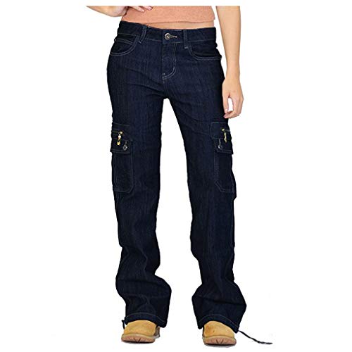 Pantalon de travail uni à jambe droite en toile stretch et poches cargo robustes