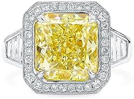 ASTTERIA GIA Certified 5.03 Carat Radiant Fancy Light Yellow Colo...