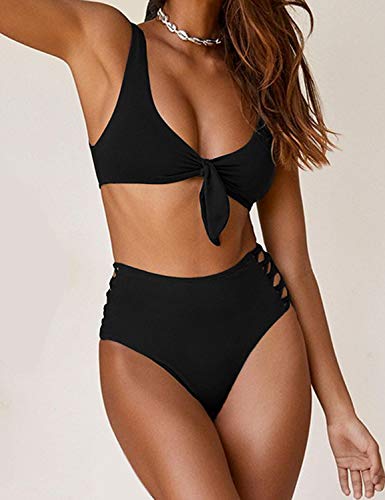 Blooming-Jelly-Damen-Bikini-Set-Krawatte-Geknotete-Gepolsterte-Bikini-Oberteil-Hoch-Taillierte-Zweiteilige-Badeanzug-Beachwear