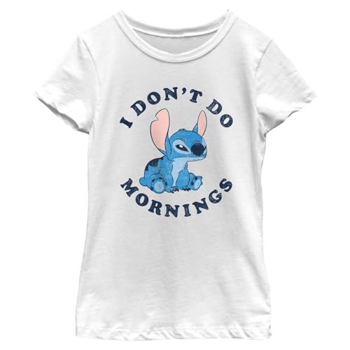 Image of Disney Lilo & Stitch Stitch Mornings Girl's Solid Crew Tee