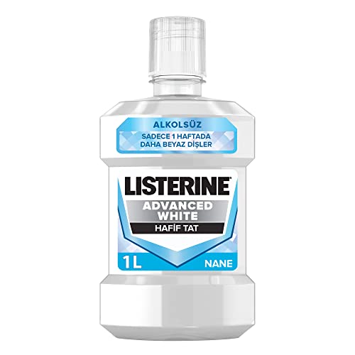 Advanced White Ağız Bakım Ürünü, Zorlu Lekeleri Giderir, Hafif Tat, Sıfır Alkol, Nane Aromalı, 1000 ml