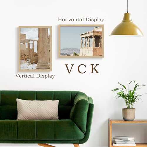 Image of VCK 20x28 Poster Frame Solid Wood Natural 3 Pack Picture Frames 20 x 28 Inches with Wall Mounting Hanging