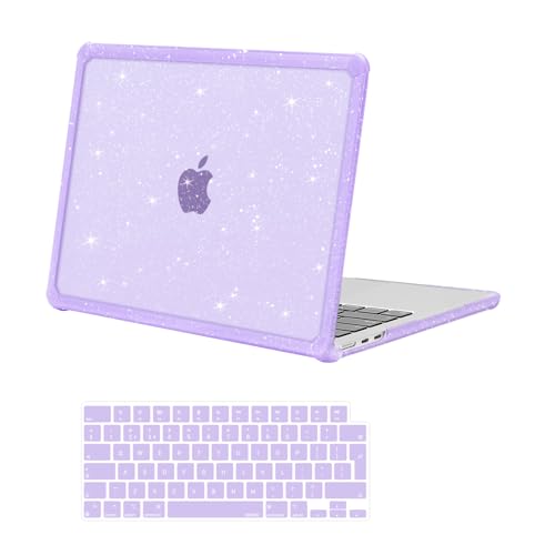Carcasa MacBook Air 13,6 M4 M3 M2 MOSISO funda brillante púrpura con protector de teclado A3113