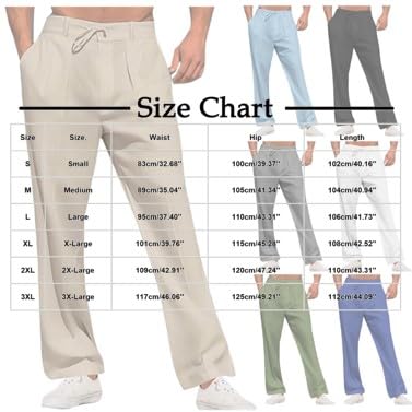 Mens Linen Pants Casual Loose Fit Elastic Waist Drawstring Lightweight Pant Summer Beach Trousers Moisture Wicking S-3XL2