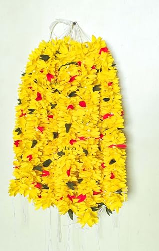 Image of Veni Gajra Hair Bun Artificial mogra Jasmine Juda Scrunchies For Women Pack 4 pieces (yellow)