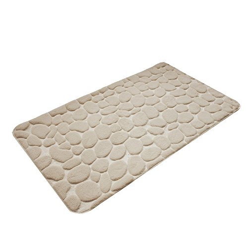Soldela  Tappetino in Memory Foam, Motivo ciottoli, 85 x 45 cm