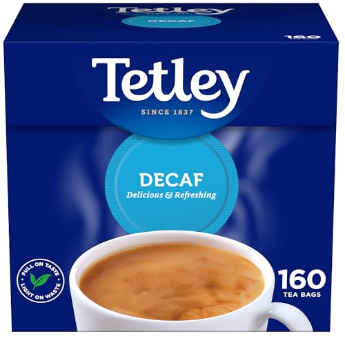 Image of Tetley Original Decaf Tea, Decaffeinated Black Teabags 1 Box of 160, single pack