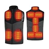 Anluomania Chaleco Calefactable Hombre Mujer, Chaleco Térmico Eléctrico con 11 Zonas de Calefacción, Chaqueta Calefactable, 3 Temperatura, Lavable, para Esquí Pesca Moto, 3XL(sin Bateria)