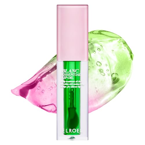 ELROEL Blanc Essential Lip Oil - 50HR Moisturizing, Hydrating & Color Changing Korean Tinted Lip Oil...