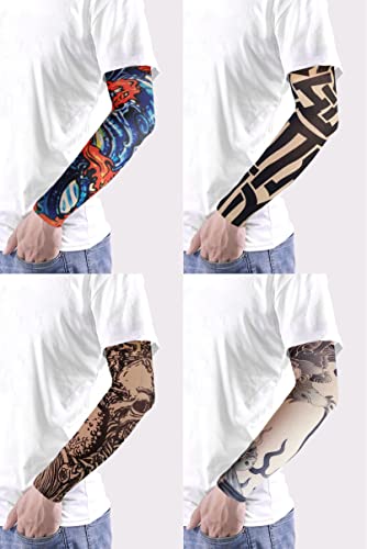 Bulefsea 18 Pcs Temporary Arts Tattoo Sleeves For Men And Women Soft Elasticity Sunscreen Slip On Fake Tattoo Sleeves Kit #TOP4