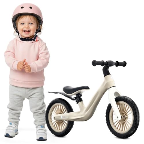 sun baby Kinder Laufrad ab 2 Jahren Sport, max. 30 kg, Baby Lauflernrad für Mädchen & Jungen mit Nylonrahmen, Eva-Räder, Verstellbarer Sattel und Lenker - Beige