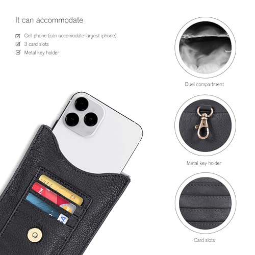 Oak Leathers Small Crossbody Bag For Women - Mini Cell Phone Purse - Crossover Wallet Bag With Adjustable Shoulder Strap3