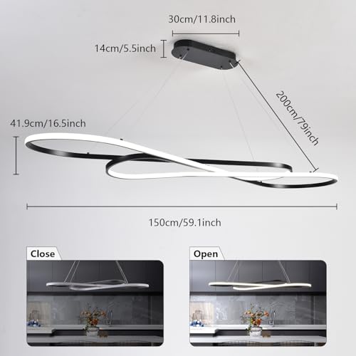 Image of 59.06in Large Modern LED Pendant Chandelier
