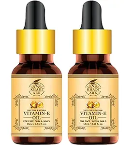 Khadi Ark Pure Vitamin E Oil For Fairer Skin, Even Skin Tone, Anti Wrinkle, Anti Pigmentation, Lighten Pimples Scars (Pack of 2, 15 ML Each) at Rs. 390