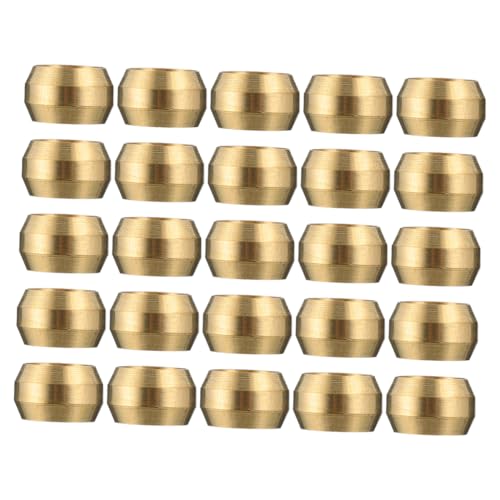 SOLUSTRE 25pcs Brass Tubing Oil Core Compression Sleeve Fitting Sturdy Nylon Tubing Fitting High-temperature Ductility