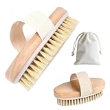 Spazzola Corpo a Secco Setole Naturali - Dry Brushing per Massaggio Anticellulite e Tonificante, 1 pz