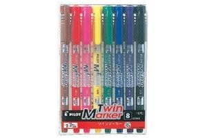 Pilot Twin Marker, Color Coded 8-Pack
