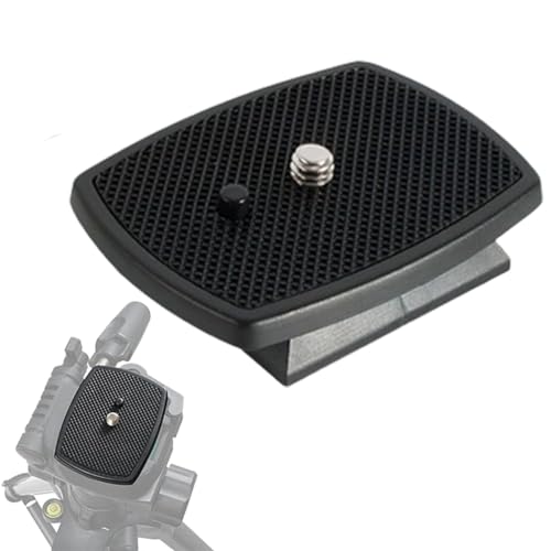 Plaque d'attache rapide pour appareil photoPlaque d'attache rapide universelle pour appareil photo, plaque d'attache rapide noire, tête de trépied avec vis de 1/4 de pouce pour la plupart des trépieds