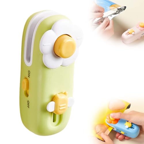 Mini Bag Sealer, 2025 New 2 in 1 USB Rechargeable Bag Sealer Heat Seal and Cutter, Portable Vacuum Sealer, Mini Sealing Machine Heat Seal Tool, Kitchen Bag Cutter, Snack Sealer Household (1, Green)
