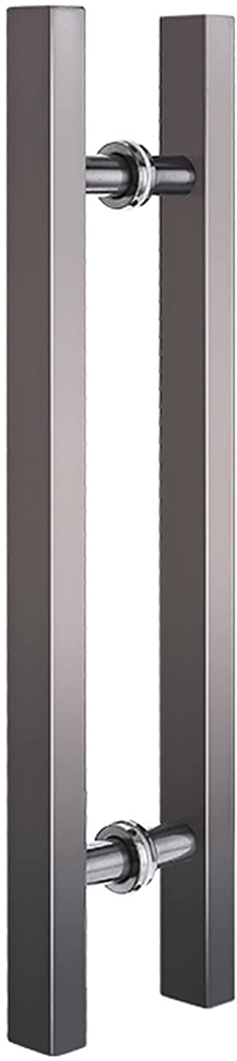 MXXQRHF Gold Push Pull Door Handles - Commercial Stainless Steel Glass Door Handle, 120cm/47in, Black Titanium Finish for Interior & Exterior Use
