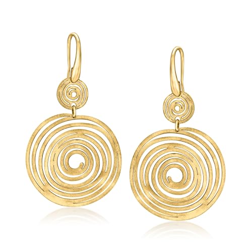 Ross-Simons Italian 18kt Gold Over Sterling Spiral Drop Earrings