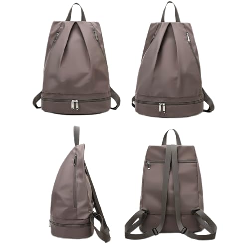 Swimming Bag Dry Wet Separation Female Sports Fitness Bag Waterproof Travel Storage Bag Yoga Bag Travel Backpack (champagne)2