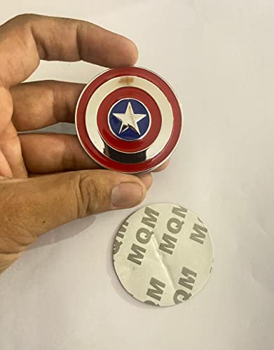 Image of Emblems for Car & Bike Metal Lo.go and Grill Me.tal Lo.go, Auto Accessories for Car Emblem 3D Badge Auto Racing Sport Sticker Grand Tourer Decal. (Captain America Small Metal Sticker)