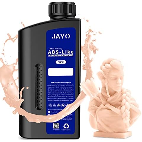JAYO ABS-Like 3D Drucker Resin 500g Beige, UV-Härtendes Harz 405nm 3D Druck Flüssigkeits Rapid Photopolymer Resin für 2K 4K 6K 8K LCD SLA Resin 3D Drucker, Nicht Spröde, Schlagfestigkeit Cover