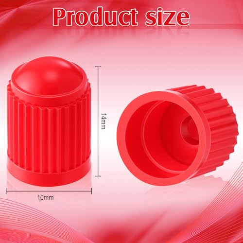 Image of Outus 20 Pack Tyre Valve Dust Caps for Car, Motorbike, Trucks, Bike, Bicycle (Red)