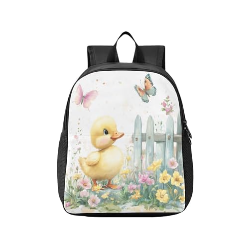 RunningBear Butterfly Flowers Duck White Kids Backpack for Boys Girls Lightweight School Backpacks for Boys Girls