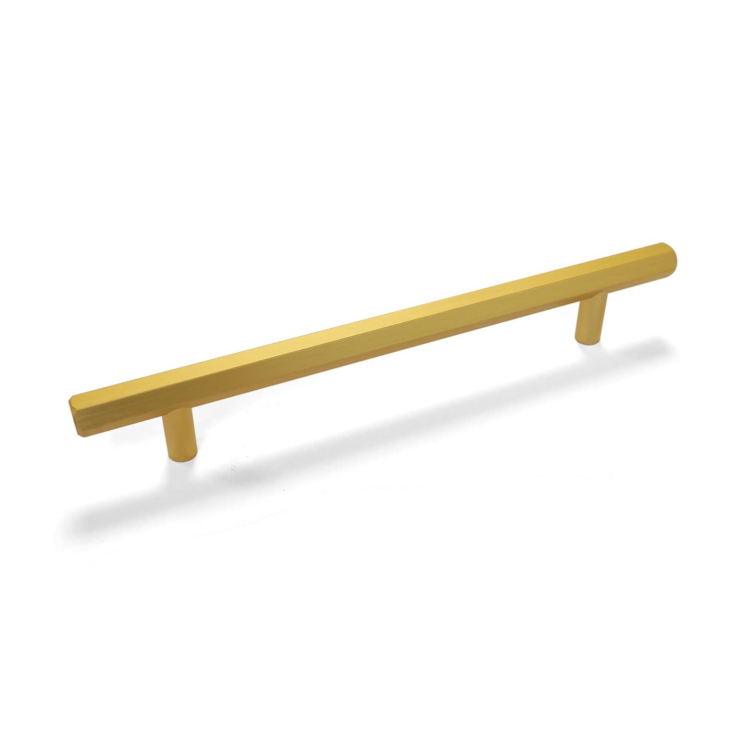 Handle & Home Brushed Brass 160Mm Gold Hexagon Kitchen Cabinet Handle | Cupboard Door Drawer Pull Wardrobe Furniture Replacement