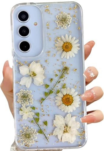 Coque Samsung Galaxy A35 fleur séchée pressée transparente LSEEKA