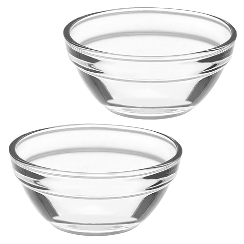 HAKIDZEL Set of Glass Dessert Serving Bowls Break Resistant Microwave Safe for Fruit Salads Pudding Appetizers