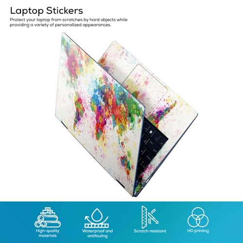 Image of Galaxsia World map D9 Full Body Vinyl Laptop Skin /Sticker /Cover Upto 15.6 Inches Laptops Laminated-Removable-HD Quality Compatible for Hp-Dell-Sony-Lenovo-Asus etc.(15x10 Inches)
