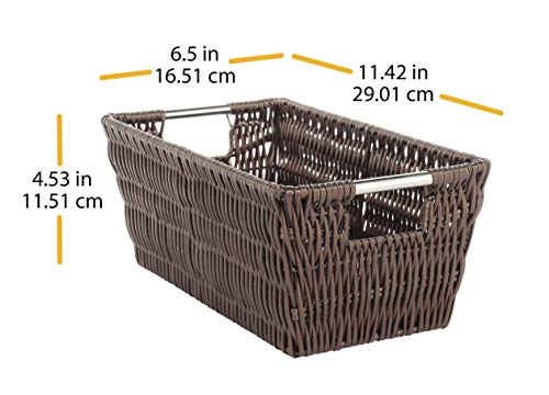 Image of Whitmor Rattique Small Shelf Tote (6500-2712-JAVA) (Pack of 2)