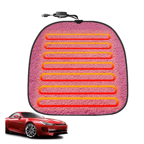 カーシート ヒーター 、 USB給電対応 保温毛布素材 滑り止めシリコン設計 3段階温度調節 ホットカーシート ホットカーシート 在宅勤務 事務室 省エネ 椅子用 洗える,ピンク
