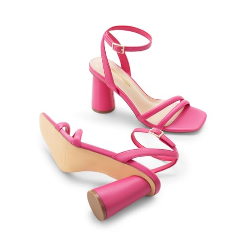 Image of DREAM PAIRS Women's Strappy Round Heels Sandals