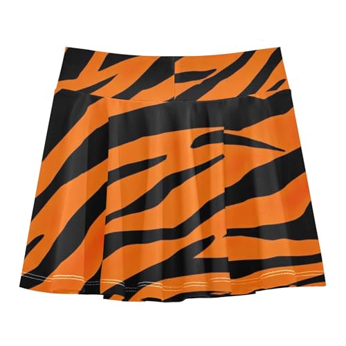 Tennis Skirts Kids Orange Black Tiger Stripe Girls Skorts Athletic Shorts Colored Cheer Skirt 3-4t2