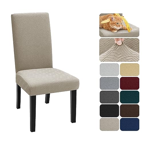 XINEAGE Fundas para Sillas Pack de 2 Fundas sillas Comedor Fundas elásticas, Funda Protectora extraíble para Muebles de Comedor, Hotel, Cocina (Caqui)