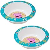Stor Peppa Wutz Schüssel Kinder 2er Set – Frühstücksschalen für Kinder – Kunststoff Schüsseln wiederverwendbar & BPA frei – Kinderschüsseln für Müsli, Snacks & Obst